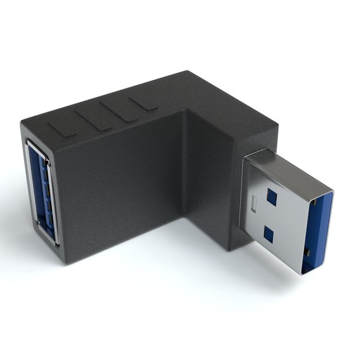 USB 3.0 Winkeladapter A Stecker zu A Buchse 90° zwei Richtungen - Bild 2 von 9