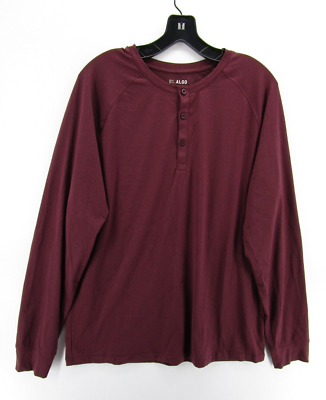 01 Algo Performance Shirt Men Large Red Henley UV SPF40 Quick Dry Pullover  | eBay