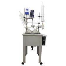 110V Single Layer Glass Reactor 30L Lab Heating Distillation Reaction Vessel