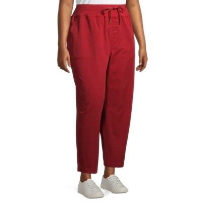 NEW Terra Sky Womens Plus 3X (24W-26W) Red Pull On CARGO