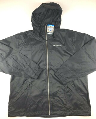 Columbia Mens Big 1X Black Oroville Creek Full Zip Lined Hooded