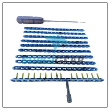 Veterinary Safety Locking 3.5mm Small Straight Plates 16H & Screws 82 Pcs