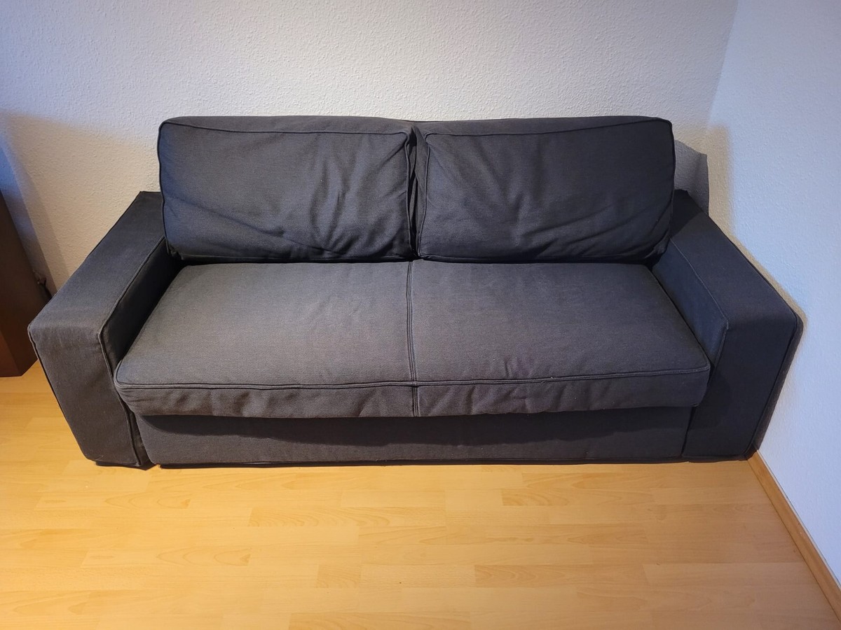IKea 2er-Schlafsofa mit Lattenrost in grau