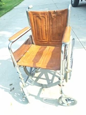  Manuel Wheelchair,  steel frame / solid wheels.  Seat 20" wide x 16"deep.  CASH