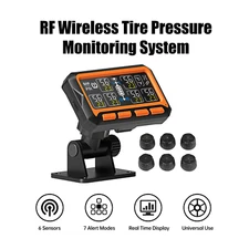 Wireless Solar TPMS LED Car Tire Pressure Monitoring System + 6 External Sensors