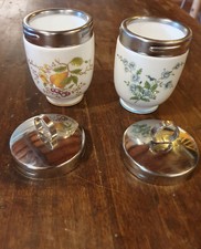 LOT DE DEUX CUIT OEUF-EGG CODDLER- PORCELAINE ANGLAISE COALPORT