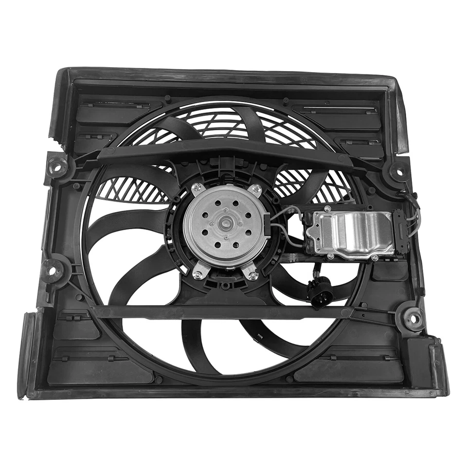 Radiator Condenser Cooling Fan Assembly for BMW 740i 740iL 750iL Z8 64546921383 - Image 3 of 4