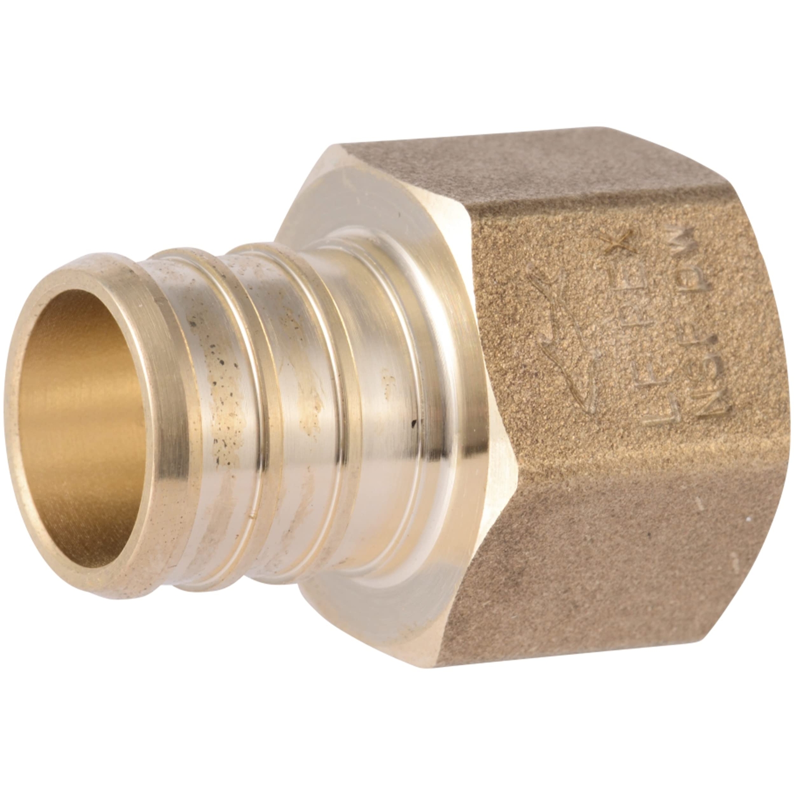 SharkBite 3/4 x 1/2 Inch FNPT Crimp Connector, Brass Plumbing Fitting, PEX Pipe,