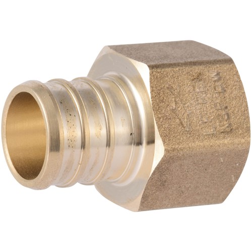 SharkBite 3/4 x 1/2 Inch FNPT Crimp Connector, Brass Plumbing Fitting, PEX Pipe,