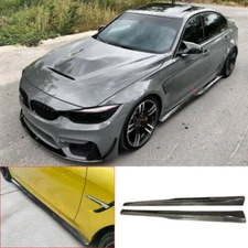 For BMW M3 M4 2015-20 PSM-Style Carbon Fiber Side Skirt Bodykit Spoiler Lip Trim