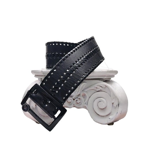 Vintage Oscar De La Renta Black Embossed Leather Belt | eBay display picture 1