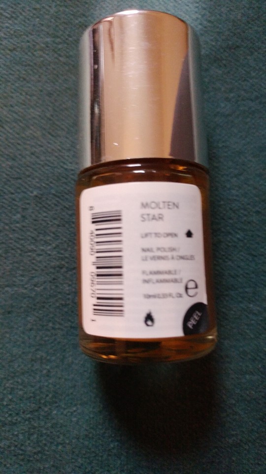 NEW Nails Inc Gel One Coat Nail Lacquer Polish "Molten Star" (gold