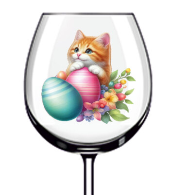 12x Ostern Katze Blume Ei Weinglas Flasche Van Auto Vinyl Aufkleber Abziehbilder a9915