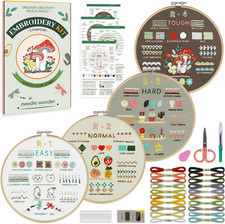 Embroidery Kit for Beginners, 4 Stages to Learn 38 Stitches, with Step-By-Step I