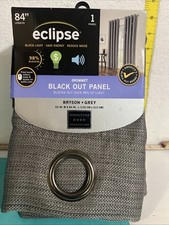 Eclipse Blackout Curtains Bryson-Grey 52x84 NEW NIP 52 wide 84 Long. Grommet