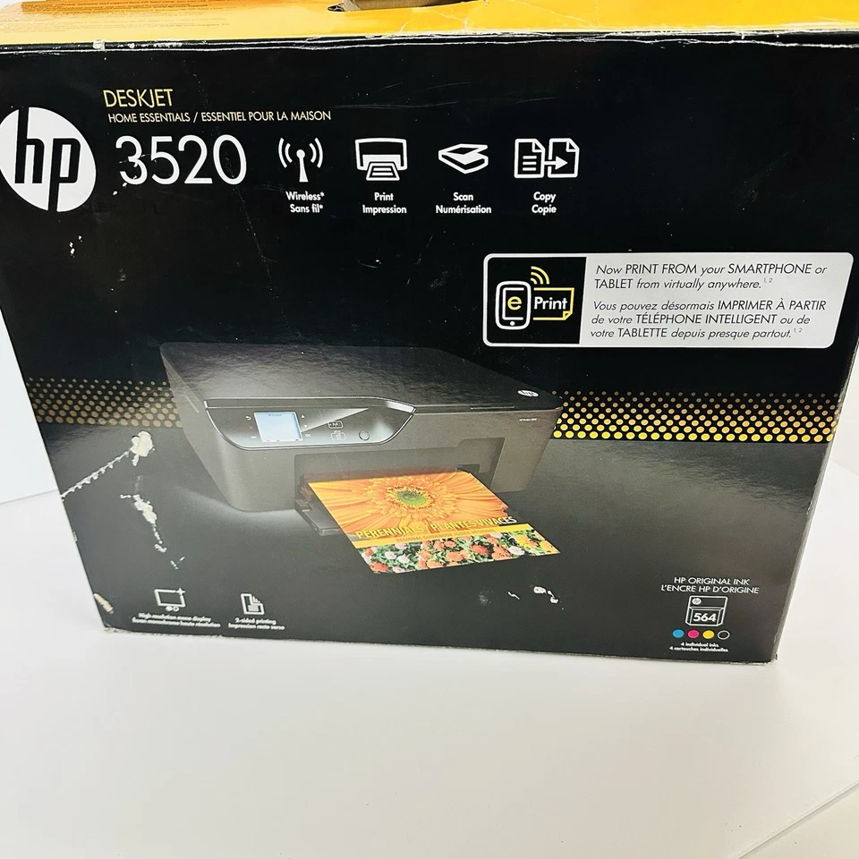 HP - Deskjet 3520 Wireless All-in-One Drucker Brandneu Open Box Komplett! - Bild 4 von 4