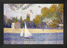 La Senna Alla Grande Jatte Framed Wall Art Poster Canvas Print Picture