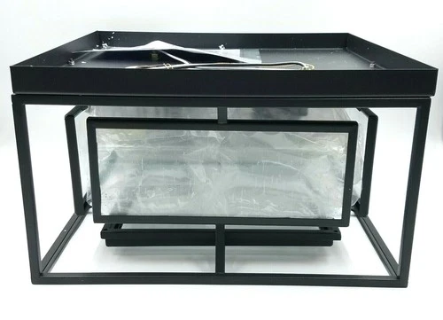 Maxim Era 21670CDBK Black 2-Light 15" Clear Seedy Glass Ceiling Light - Picture 5 of 8