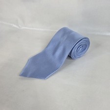 Ermenegildo Zegna Light Blue Micro Geometric Grid 100 Silk 58" Tie Italy Luxury