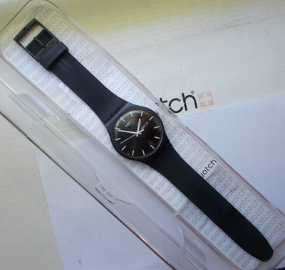 NEW GENT SWATCH '' MONO BLACK ''  EXCELLENT - BOX    WOW   RARE  L@@K