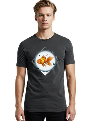 Goldfish-1 Mens Graphic Tee, 100% Cotton, Casual Summer Wear