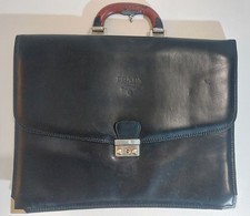 Vintage Prada Milano Leather Briefcase Black Business Bag Repair Project Authent