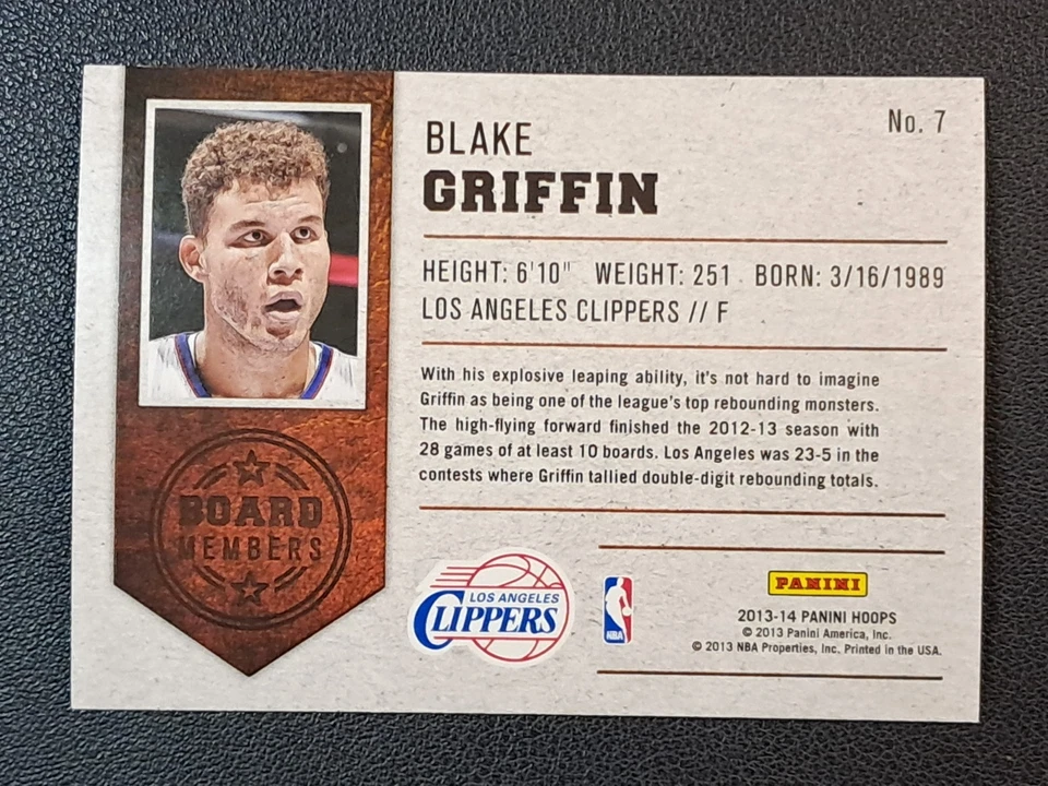 Blake Griffin - Board Members 2013-14 Panini NBA Hoops #7 Basketball Card - Image 2 of 2