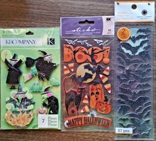 K&Co., Martha Stewart & Sticko  Halloween Scrapbook Stickers 3 pks New