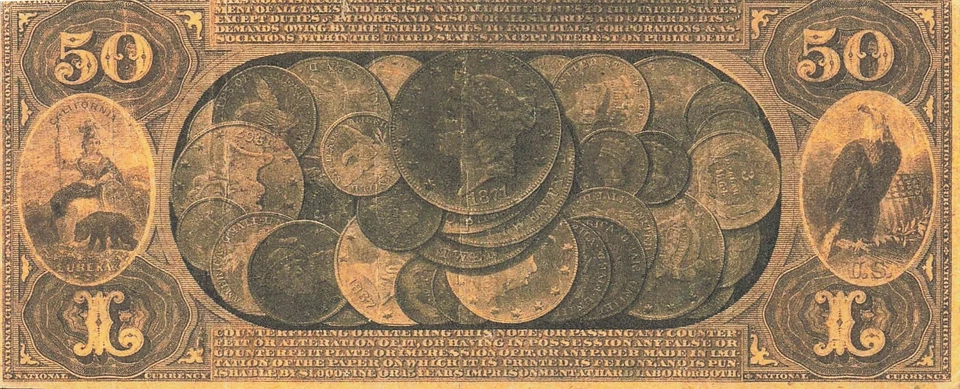 USA / San Francisco  $50  11.30.1870  Facsimile  Uncirculated Banknote ZD 13 - Image 2 of 2