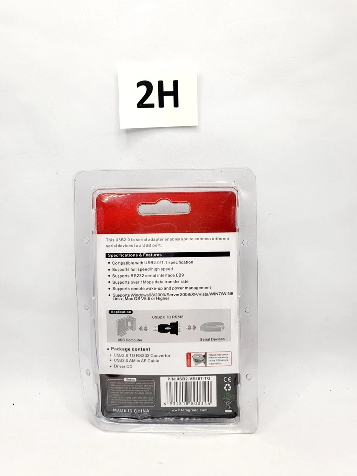 RS232 DB9 9 Pin Female to USB 2.0 A Male ADAPTER - Image 2 of 3