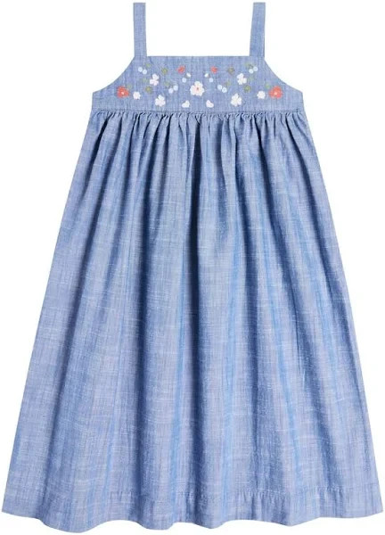 Bonpoint Girls Fedora Cotton Chambray Dress size 6
