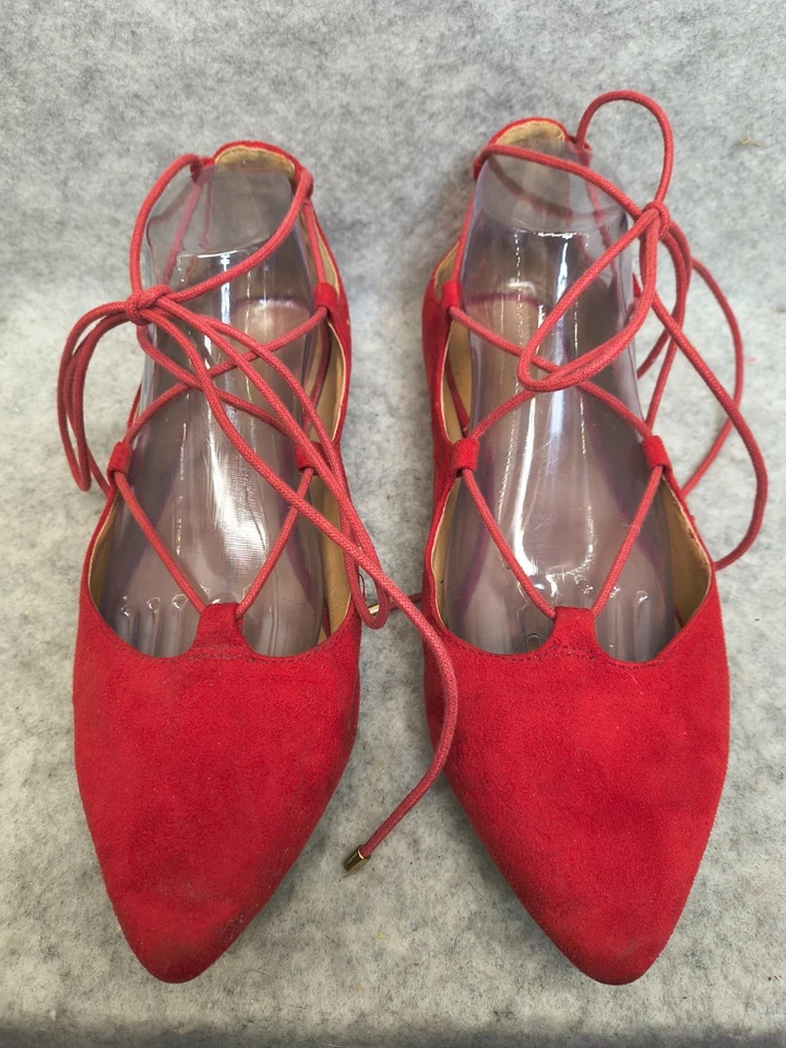 Женские туфли на плоской подошве с заостренным носком на шнуровке City Classified Red 10 - Изображение 4 из 4