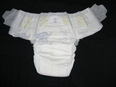 2 modified pampers swaddlers size(7) 35+Lbs with (double tabs)