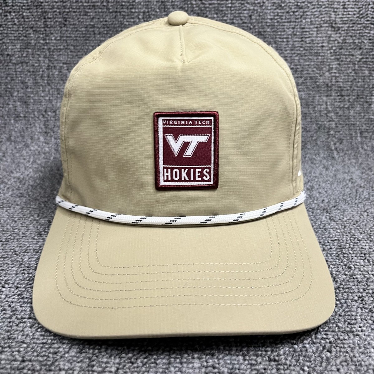 New '47 Brand Virginia Tech Hokies Hitch Rope Snapback Hat Tan Ripstop