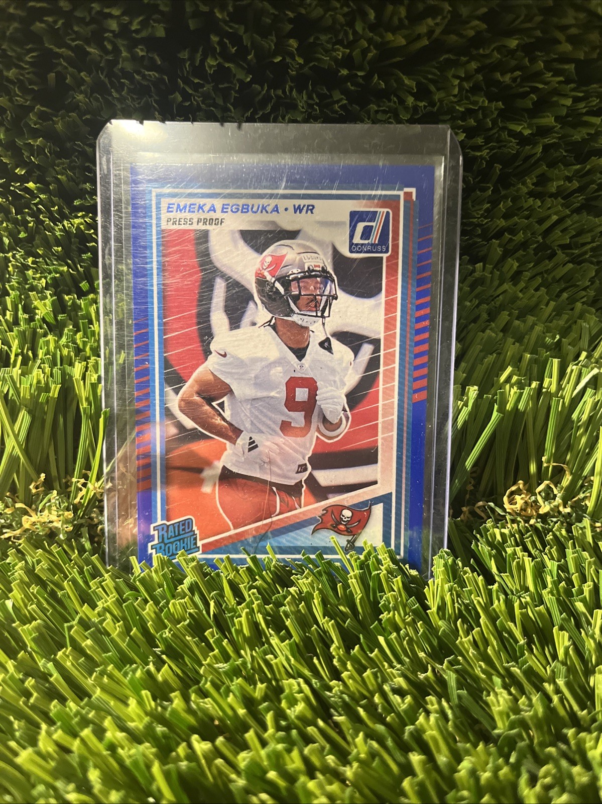 2025 Panini Donruss - Rated Rookie Emeka Egbuka #375 Press Proof Blue (RC)