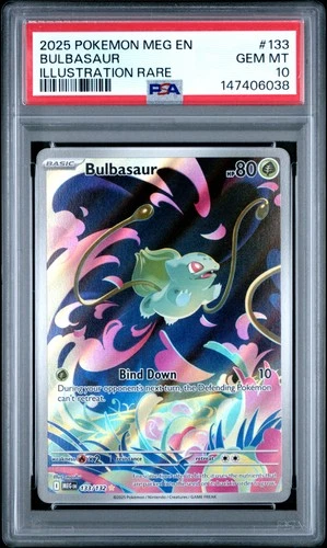 2025 POKEMON MEG EN-MEGA EVOLUTION ILLUSTRATION RARE #133 BULBASAUR PSA 10