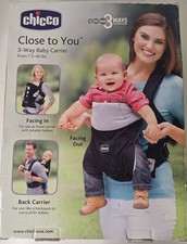 Chicco Close To You 3 Way Baby Carrier Color Black 7.5 - 40 Lbs Lumbar Support