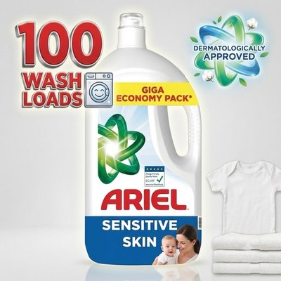 Ariel Sensitive Skin Waschmittel -100 Waschladungen - Giga Sparpack