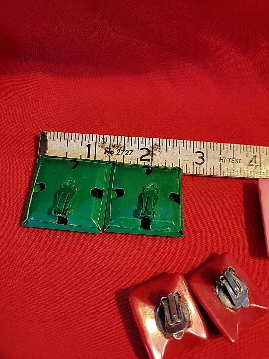 Vintage Rectangular Clip On Earrings - image 7