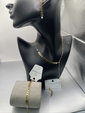 Stainless Steel 18k Gold Set For Women Earrings Necklace Bracelet