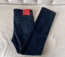 Image of Hugo Boss Men's "Hugo 708" Slim Fit Black Straight Jeans