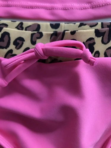 Juicy Couture Girls 12 Rash Guard Bikini 2-Piece Swimsuit Pink/Leopard Combo New - Picture 7 of 12