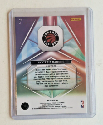2022-2023 Panini Prizm Scottie Barnes Toronto Raptors Prizmatic