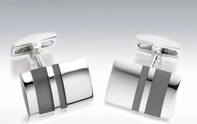 Hoxton London Boutons De Manchette En Argent Sterling Œil De Chat Gris - Photo 1/2