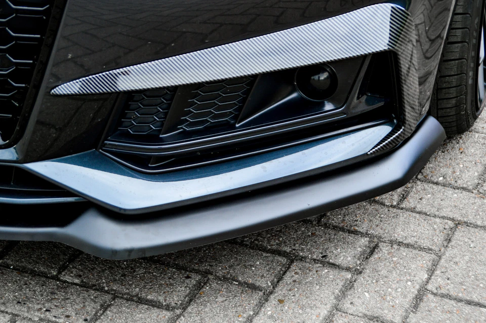 Frontspoilerlippe Cuplippe V2 aus ABS Audi A4 S4 B9 S-Line in Schwarz Glanz - Bild 4 von 4