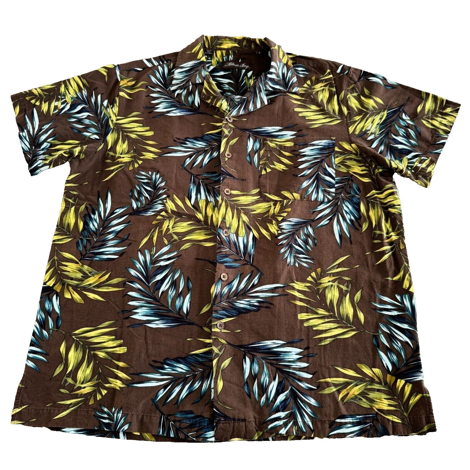Milano algodón con botones informal hawaiana camisas para hombres