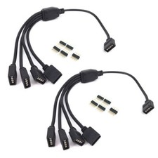 2-Pack 4-Pin LED Splitter Cable Y Splitter for RGB 5050 3528 LED Light Strips