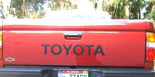 TOYOTA PUERTA TRASERA NEGRO MATE Vinilo Calcomanía Adhesiva Emblema Logo Gráfico Letras Foto 2 de 4