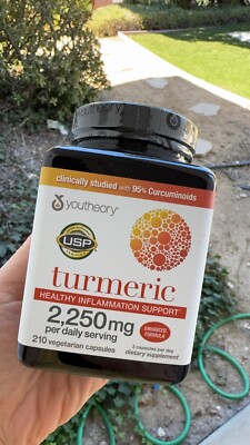 youtheory Turmeric 2250mg Extra Strength 210 Capsules 10/27 or later