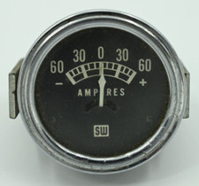 Vintage Stewart Warner SW AMP Amperes Gauge 60 amp